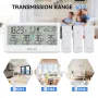 BALDR Large LCD Display Weather Station Thermometer Hygrometer Alarm Clock Large Screen Triple Channel Wireless Electronic Thermometer And Hygrometer Weather Station Alarm Clock