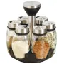 7Pcs Set Rotating Base Spice Seasoning Jar Set Kitchenware Creative Multifunctional Rotating Glass Spice Box Jars Set for Spices Pepper
