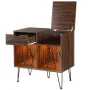 HOMMPA Record Player Stand with LED Light Large Record Player Table with Vinyl Record Storage Holder 31.8\ Tall Mid Century Turntable Stand for Living Room Table with Drawer Flap Open Storage