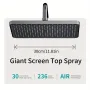 Space Aluminum Digital Display Square Shower Set Piano Button Bathroom Booster Shower Head System With Ambient Light Wall Mount Bracket Bathroom Faucets