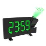 AGSIVO 8 Inch Projection Alarm Clock with 180° Rotatable Projector / FM Radio / Snooze / 3-Level Brightness Dimmer / Curved Clear LED Display / USB Charger For Bedroom Living Room