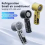 Handheld 100 Wind Speed Ice Cooling Fan USB Small Desktop Portable Cooling High Speed Long Endurance Fan With LED Digital Display
