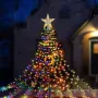 6.6 FT 16 Lines 400LED 8 Modes Christmas Tree Lights Decoration Tree Top Lights String Courtyard Garden Outdoor Waterproof Waterfall Lights LED Lights
