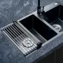 12/15 Tube Foldable Kitchen Sink Drainer Stainless Steel Vegetable Fruit Bowls Dishes Drain RackKitchen Sink Shelf Kitchen Utensils