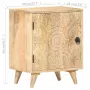 Carved Bedside Cabinet 15.7\x11.8\x19.7\ Solid Mango Wood