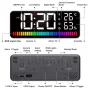 Multifunction 1200mAh Rhythm Light Bar LED Dual Alarm Clock 15 RGB Color Sound Control Night Light Digital Thermometer Hygrometer Audio Companion