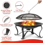 SINGLYFIRE 29 inch Fire Pits for Outside Firepit Outdoor Wood Burning Pit Steel Firepit Bowl for Patio Backyard Camping