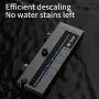 Space Aluminum Digital Display Square Shower Set Piano Button Bathroom Booster Shower Head System With Ambient Light Wall Mount Bracket Bathroom Faucets