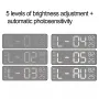 Electronic Wall Clock Temperature Humidity Display Metal Brushed Multifunctional Wall Clock Digital LED Electronic Alarm Clock