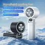 4000mAh Handheld Foldable Fan 100 Speed Ice-Cooling Turbo Cooling Fan USB High Wind Power Ice Compress Turbine High Speed Small Fan