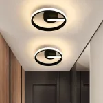 Triangle/Square/Round Black Modern LED Acrylic Ceiling Light Brief Lamp Surface Mount Fixture Light