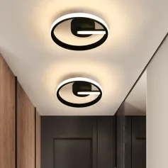 Triangle/Square/Round Black Modern LED Acrylic Ceiling Light Brief Lamp Surface Mount Fixture Light