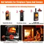 6-Blade Heat Powered Fireplace Fan Powered Fan With Temperature Display Strip Fireplace Fan Wood Fan Silent Operation Circulation