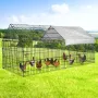 PawGiant Chicken Coop Run Cage Upgrade 86.6\×40\×38\ Metal Chicken Fence Pen Pet Playpen Enclosures with Protection Cover&Ground Nail,Cage Indoor Outdoor Yard for Small Animals Cat Hen Duck Rabbit