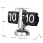 Vintage Flip Clock 12-Hour Automatic Flip Clock Retro Stainless Steel Desk Clock Large Time Display Clock for Living Room Bedroom Household