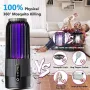 Solar Powered & USB Rechargeable Mosquito Lamp With Adjustable 2/4/6H Timer Folding Hanging Ring Warm Light & Mosquito-Killing 2 Modes Outdoor Indoor Use
