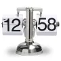 Vintage Flip Clock 12-Hour Automatic Flip Clock Retro Stainless Steel Desk Clock Large Time Display Clock for Living Room Bedroom Household