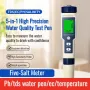 Misuratore di salinità 5 in 1, test dell'acqua PH/TDS, test TIF/EC/temperatura, test multifunzionali della qualità dell'acqua TIF con display LCD