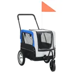 [EU] Pet Bike Trailer 91763 Dog Carrier for Dogs and Pets with Durable Frame Breathable Protective Net Pet Cart with 360° Rotation Wheel Design