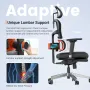 [PRO VERSION] NEWTRAL Ergonomic Office Chair with Footrest High Back Desk Chair with Unique Adjustable Lumbar Support, Backrest, Seat Depth Adjustment, Tilt Function, 4D Armrest Recliner Chair for Home Office