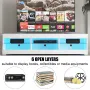 Woodyhome 57\ High Gloss TV Stand with LED Lights 6 Open Layers Cabinet Modern Storage Holder Entertainment for Home Living Room