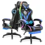 Hoffree Massage Gaming Stoel Voetsteun Draaibare Ergonomische Race Computer Bureaustoel Met LED Bluetooth Luidspreker
