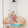 6\ High Pressure Rain Shower Head Pressure-boosting Fully-plated Lotus-shaped with Bend Pipe Bathroom Rainfall Shower Head Black Silvery Angle Adjustable Showerhead