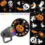 16 Patterns Halloween Atmosphere Decoration Light Halloween Projection Lamp LED Fantasy Light With Dynamic Pumpkin Skull Spider Witch Hat Bat Ghost Suitable For Home Bedroom Party Halloween Holiday Decoration