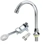 Single Handle Foot Pedal Valve Faucet Kitchen Bathroom Copper Basin Sink Tap