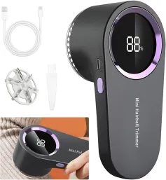 Pantalla digital inteligente Afeitadora de telas Recortadora de bolas de pelo Removedor de pelusas portátil con cabezal de corte de 6 cuchillas Tipo C Carga rápida