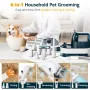 2.5LPet Grooming Vacuum,6 in 1 Dryer & Dog Grooming Vacuum with Ceramic Blades Clipper Tools for Dogs Cats