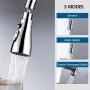 Kitchen Faucet Spray Head 3 Function Spray Head 360° Swivel Faucet Spray Head Kitchen Faucet Water Saving Sink Aerator Replacement Spray Head