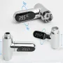 LED Display Household Water Shower Thermometer 5-85 ℃ Flow Self-Powered Water Thermometer Monitoring Baby Care Energy Smart Meter