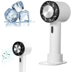 Portable Mini Handheld Ice Compress Fan USB Rechargeable 2200mAh Battery 3 Speed Settings Lightweight for Home Office Travel Outdoor