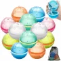 Reusable Magnetic Refillable Water Balls Summer Outdoor Water Toy for Kids and Adults Self Sealing Quick Filling Water Balloons Pool Beach Toys for Boys and Girls