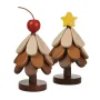 Wooden Foldable Star / Cherry Style Christmas Tree Creative Heat Insulation Mat Set Dining Table Anti Scalding Mat Festive Kitchen Decorative