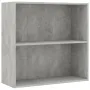 2-Tier Book Cabinet Concrete Gray 31.5\x11.8\x30.1\ Chipboard