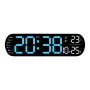 LED Digital Ambient Light Wall Clock Remote Control Electronic Mute Clock with Temperature Humitimy Date Week Display Timing Function Clock