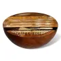 Unique Coffee Table Bowl-shaped with Steel Base Solid Reclaimed Wood Accent End Table