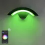 Luminária de parede WiFi Tuya em formato de arco de 9 W com mudança de cor RGBW e escurecimento, funciona com o aplicativo Smart Life, Google Home e controle de voz Alexa