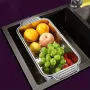 Kitchen Sink Drain Basket Retractable 304 Stainless Steel Drain Rack Vegetable Fruit Basin Bowl Chopsticks Dish Storage Rack