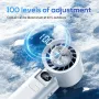 4000mAh Handheld Foldable Fan 100 Speed Ice-Cooling Turbo Cooling Fan USB High Wind Power Ice Compress Turbine High Speed Small Fan