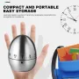 60 Minute Mechanical Egg Shaped Timer Kitchen Timer Electronic Steel Egg Timing Tools Loud Manual Reminder Alarm Clock Home Shower