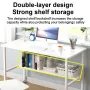 Office Computer Desk 43.3\ Large Desktop with Storage Rack for Home Office