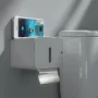 Smart Wall-Mounted Automatic Paper Dispenser Induction Toilet Paper Holder Shelf Automatic Paper Out Toilet Paper Shelf Wall Mounted Toilet Paper Dispenser Bathroom