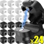 24pcs Magnetic Cable Holder Square Cable Organization Mini Magnetic Cable Clips Self-Adhesive Adjustable Cable Holder Wire Keepe Manager for Home Office Desktop