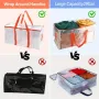 3pcs Extra Large 92L Heavy Duty Clear Moving Bags with Fixed Shoulder Strap Zipper Closure Foldable Water and Stain Resistant Stylish Storage Tote Bag Perfect for Going Out