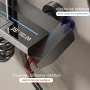 Space Aluminum Digital Display Square Shower Set Piano Button Bathroom Booster Shower Head System With Ambient Light Wall Mount Bracket Bathroom Faucets