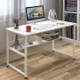 Office Computer Desk 43.3\ Large Desktop with Storage Rack for Home Office