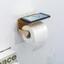 Wall Mounted Bathroom Toilet Roll Paper Shelf Holder Racks Toilet Roll Stand Phone 